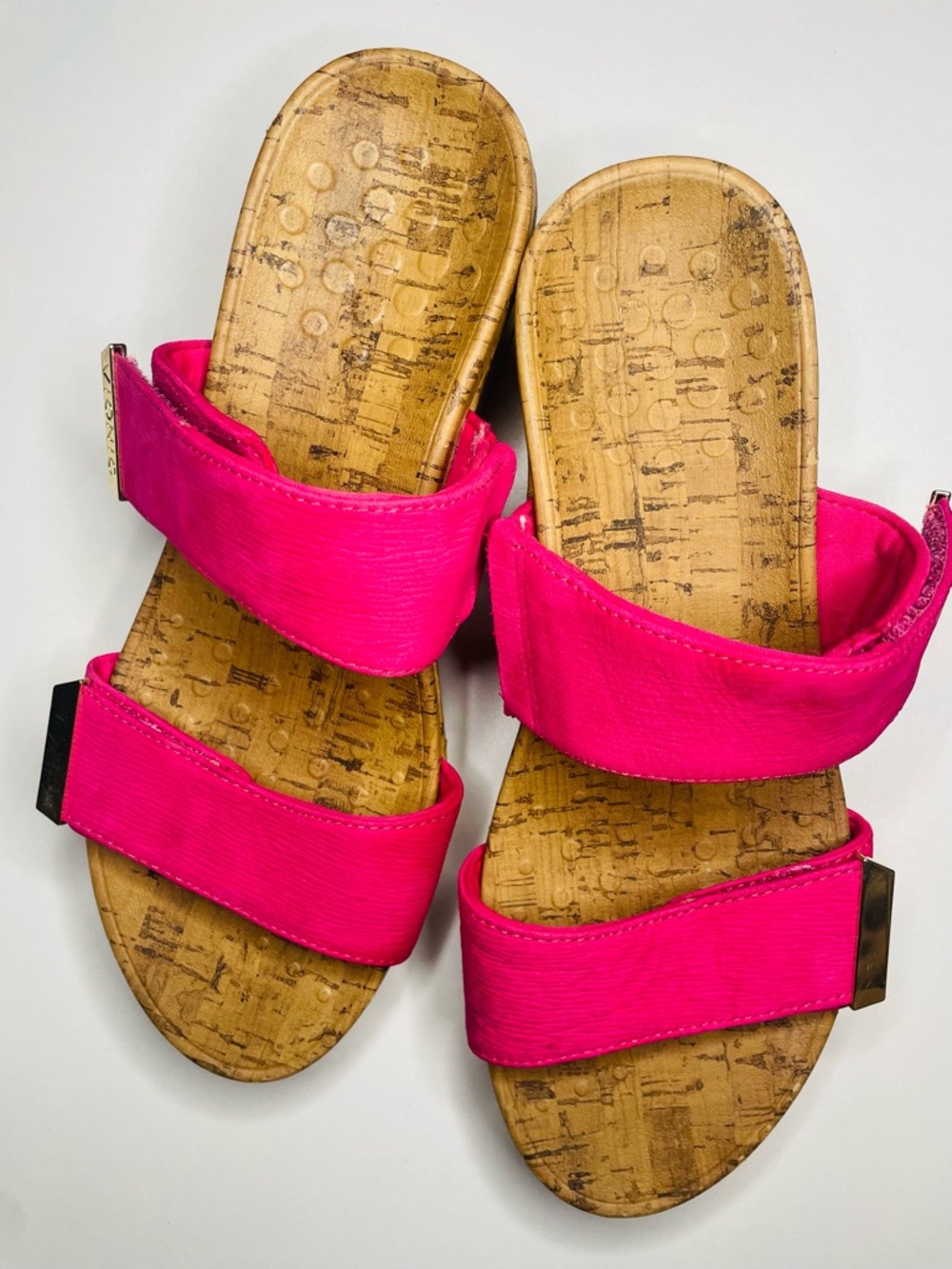 Vionic Hot Pink Double-Strap Slide Sandals